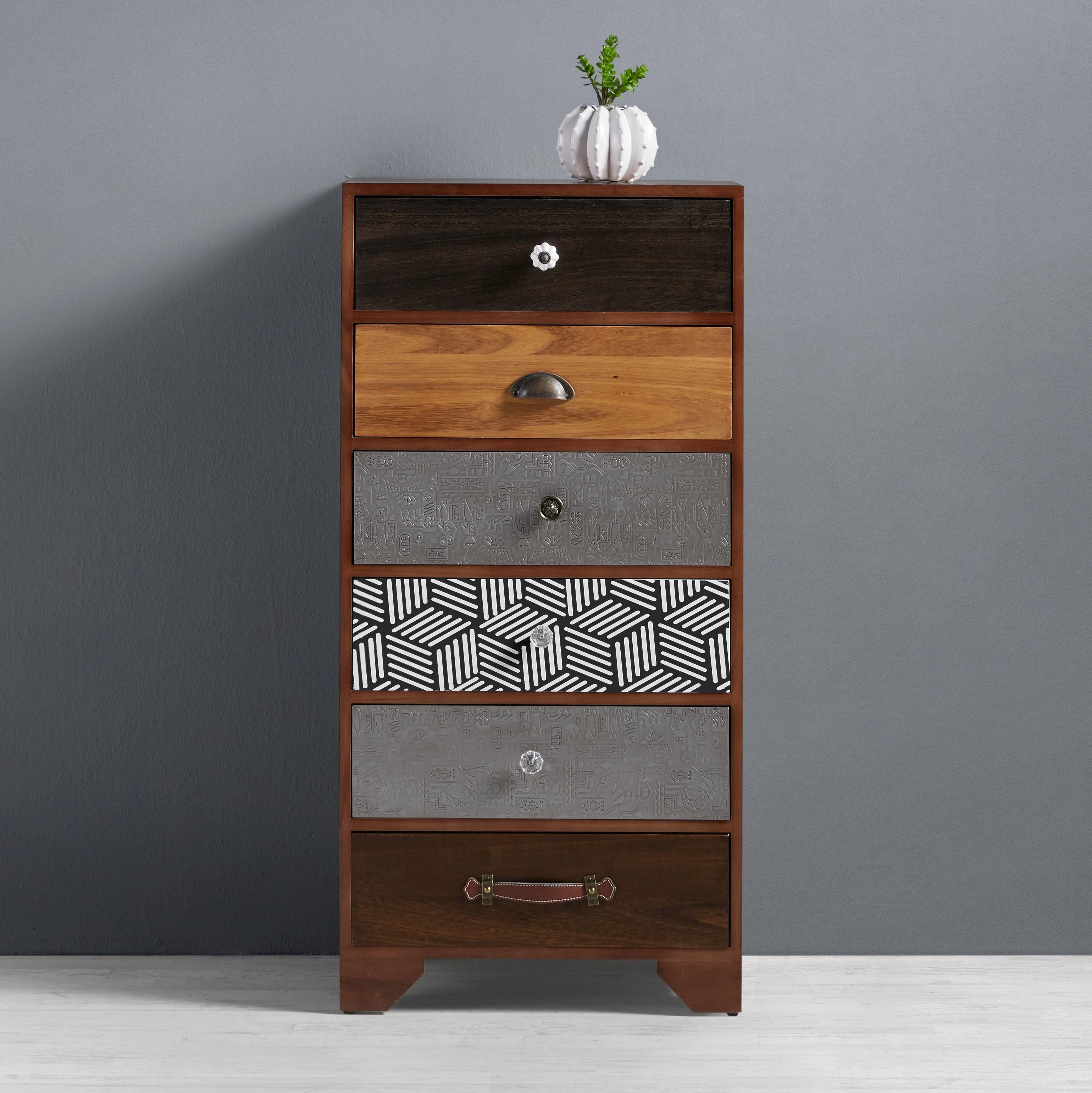 KOMMODE in Multicolor 'Heather' - Multicolor, MODERN, Holz/Keramik (50/102/35cm) - Bessagi Home