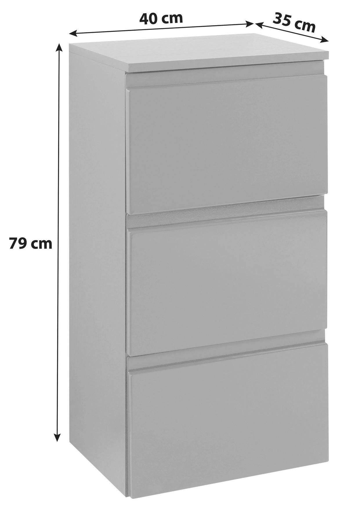 Unterschrank in Grau 'Cardiff' - Grau, Design, Holzwerkstoff (40/79/35cm) - Held