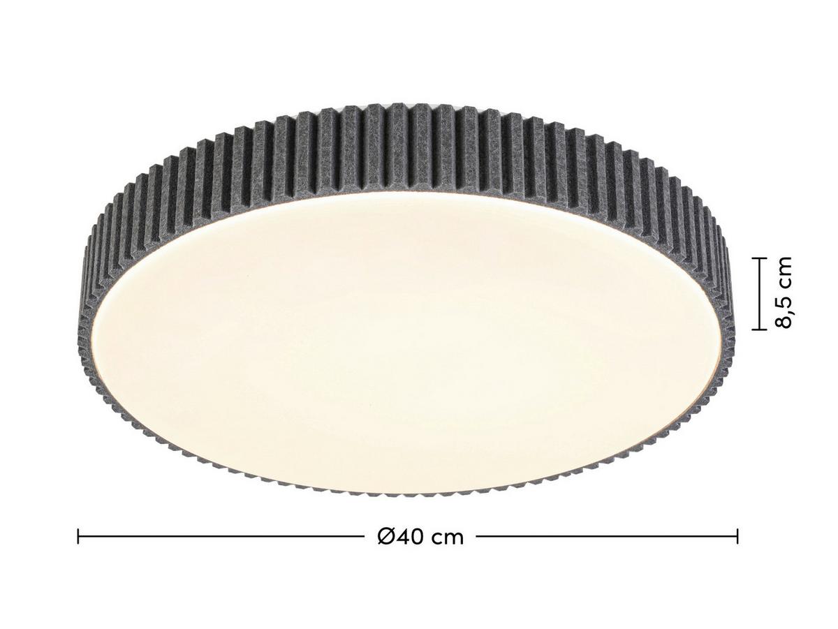 Led Stropna Svjetiljka Filzi - bijela/siva, Moderno, metal/tekstil (40/8,5cm) - Mömax