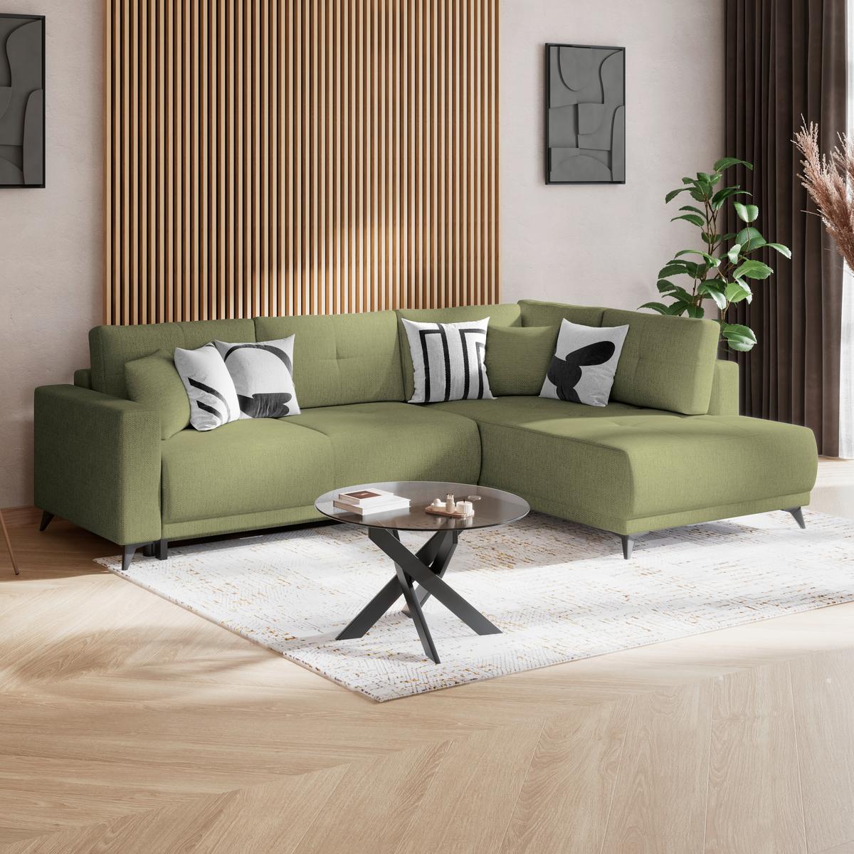 Kutna Garnitura Texas - zelena/crna, Konvencionalno, drvo (259/203cm)