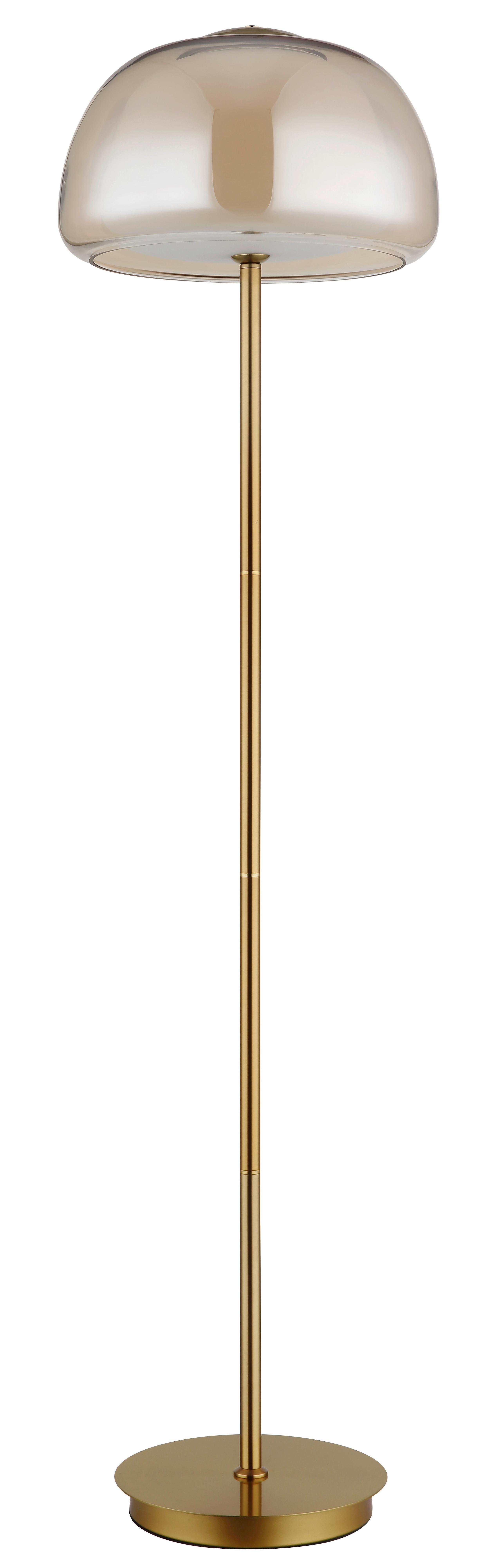 Led Podna Svjetiljka Avila - bijela/zlatne boje, Design, staklo/metal (38/150cm) - Globo