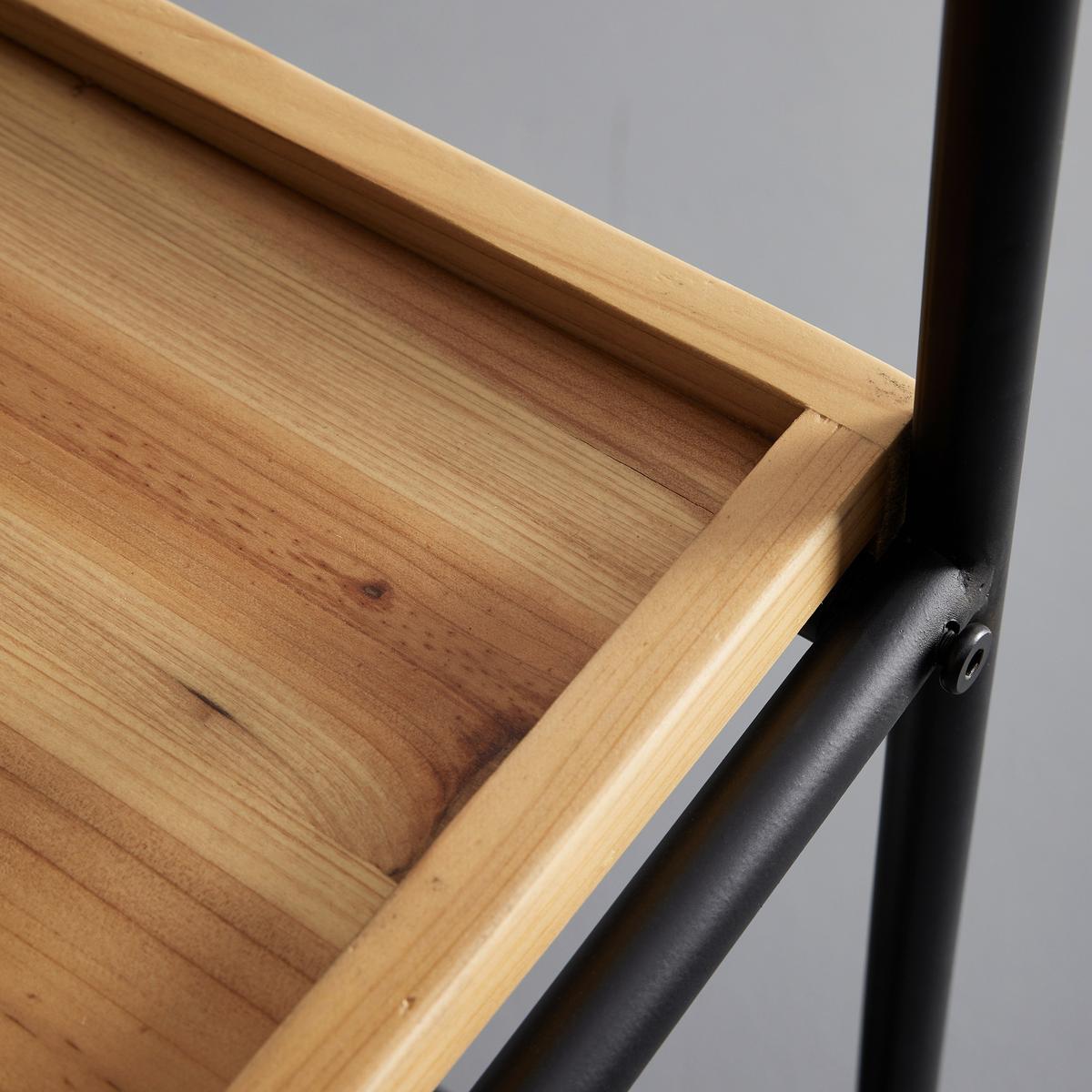 Rollwagen Giorgia Eichefarben/ Schwarz Echtholz/MDF - Eichefarben/Schwarz, MODERN, Holz/Kunststoff (50/89/30cm) - Bessagi Home