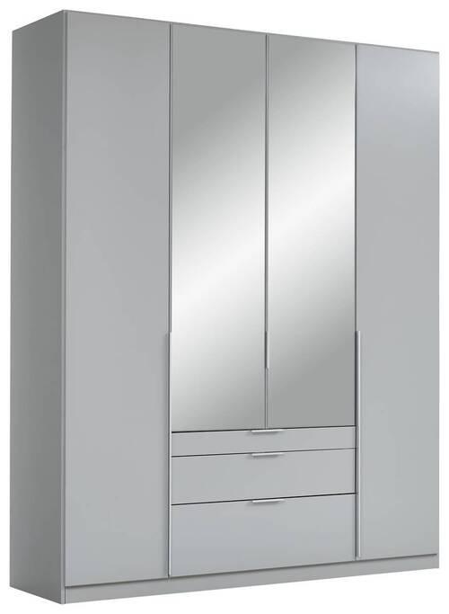 Dulap cu uși rotative ALABAMA - argintiu/gri deschis, Modern, material pe bază de lemn (181/229/54cm)