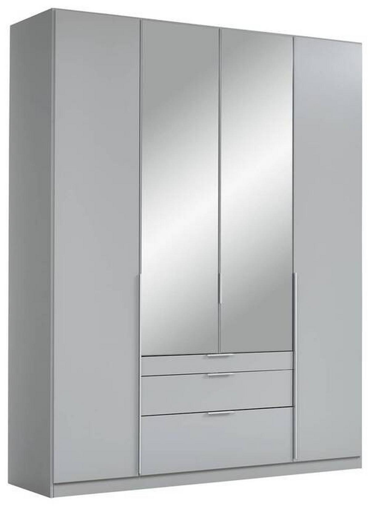 Dulap cu uși rotative ALABAMA - argintiu/gri deschis, Modern, material pe bază de lemn (181/229/54cm)