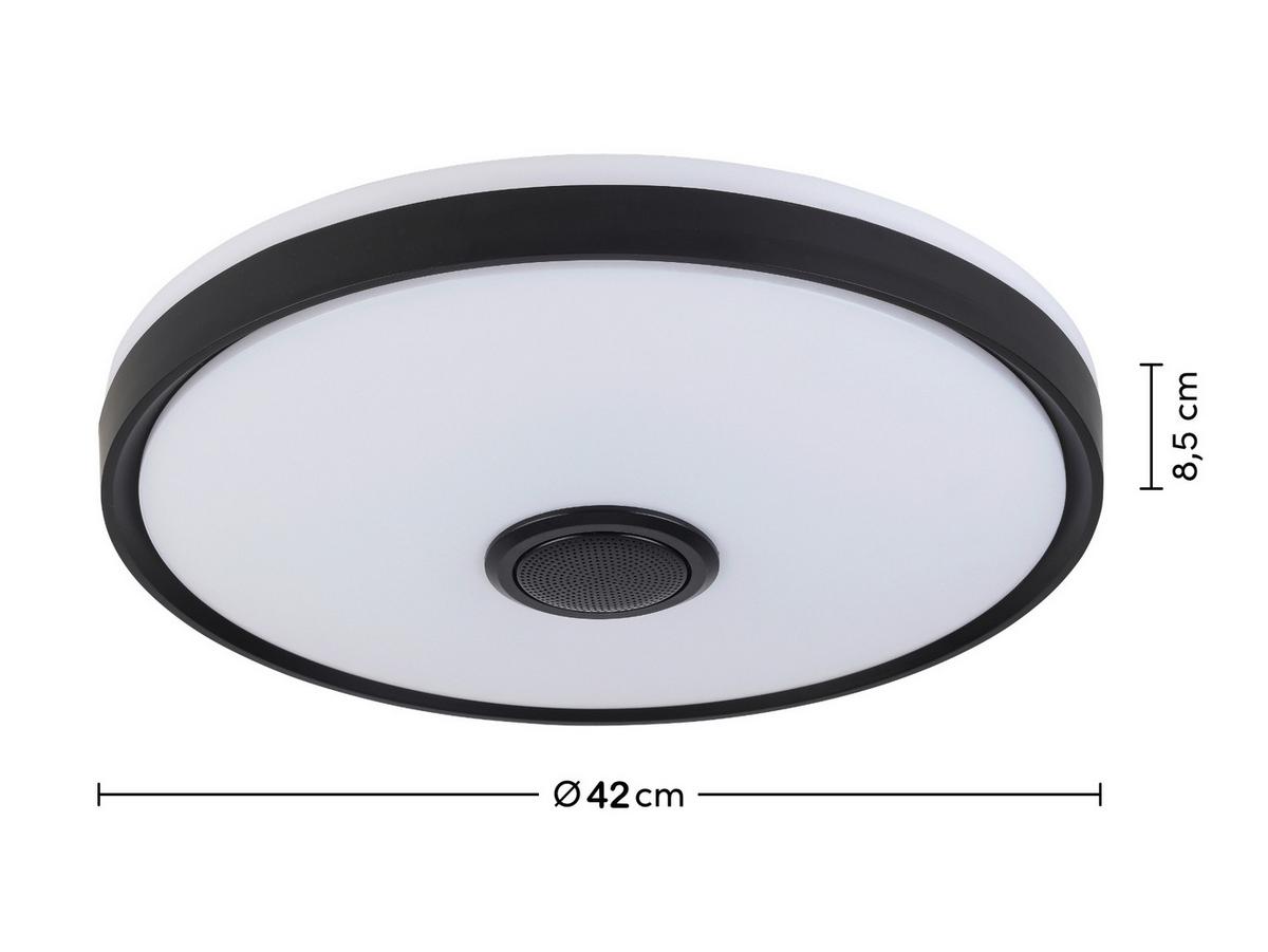 Led Smart Mennyezeti Lámpa Mirsada - fekete/fehér, műanyag/fém (42/8,5cm) - Premium Living