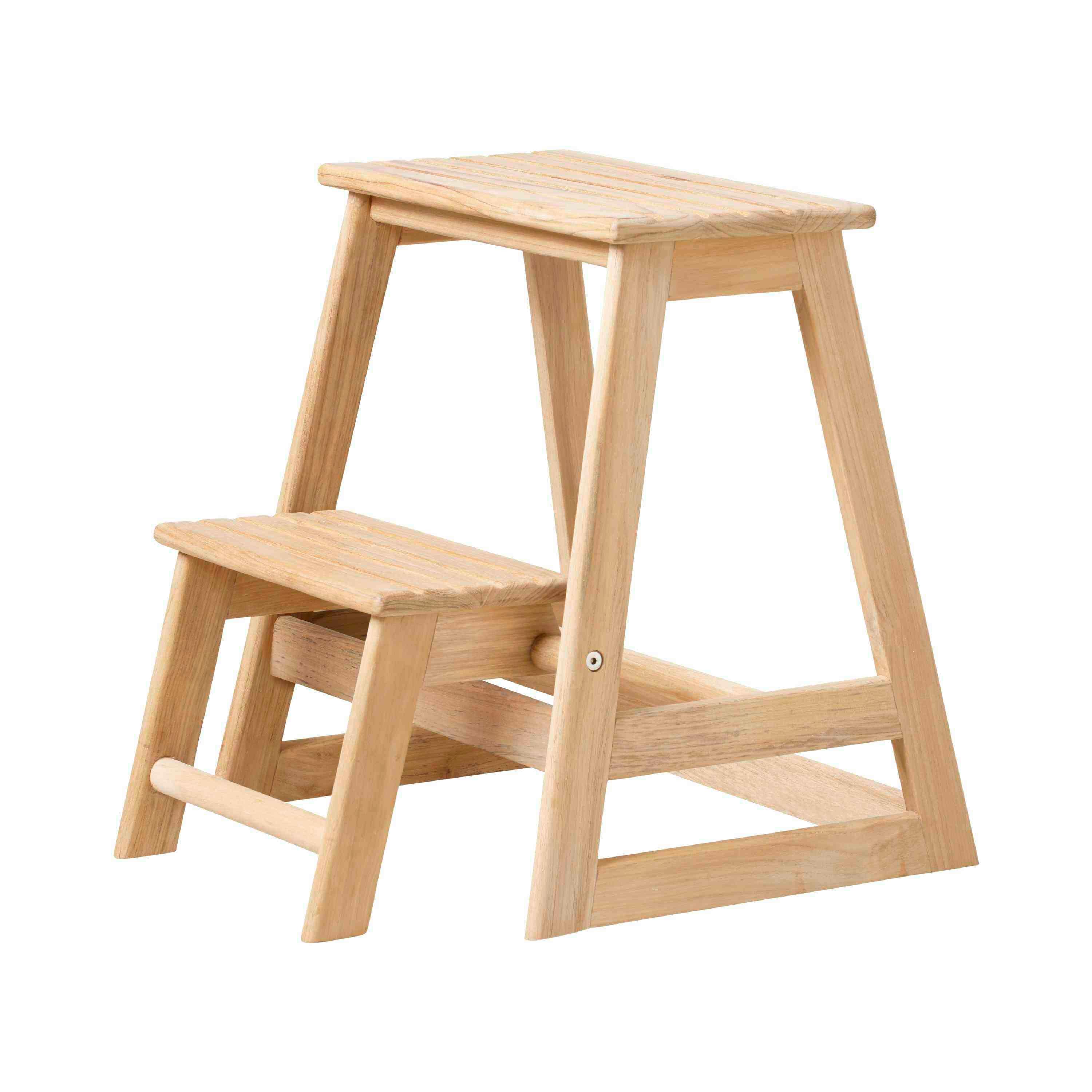 Tritthocker Skala Teak - Teakfarben, Natur, Holz (45,5/49/38,5cm) - Gardenson