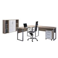 Büro Office Edition Set 2 Sonoma Eiche/Weiß - Weiß Hochglanz/Sonoma Eiche, MODERN, Holzwerkstoff - MID.YOU