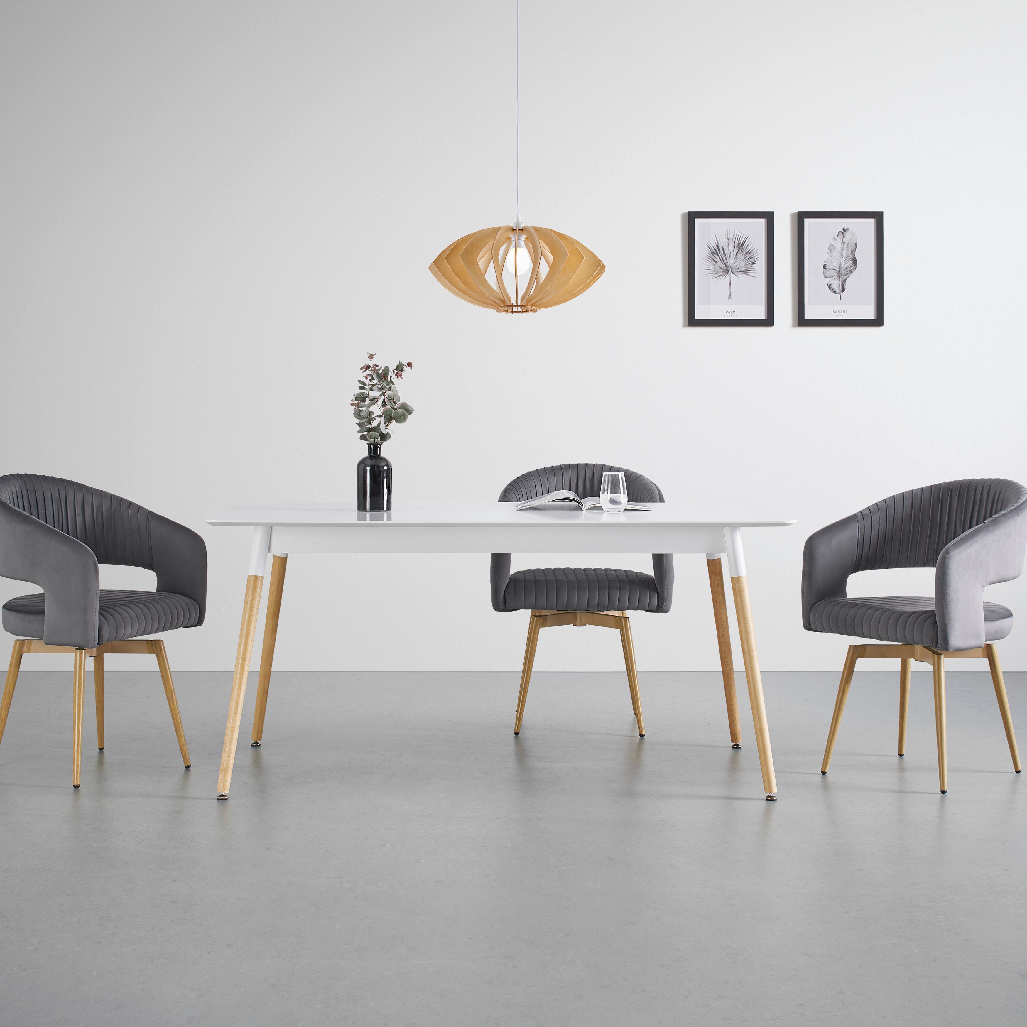 Étkezőasztal Alena - tölgyfa/fehér, Modern, faalapú anyag/fa (160/90/75cm) - Bessagi Home