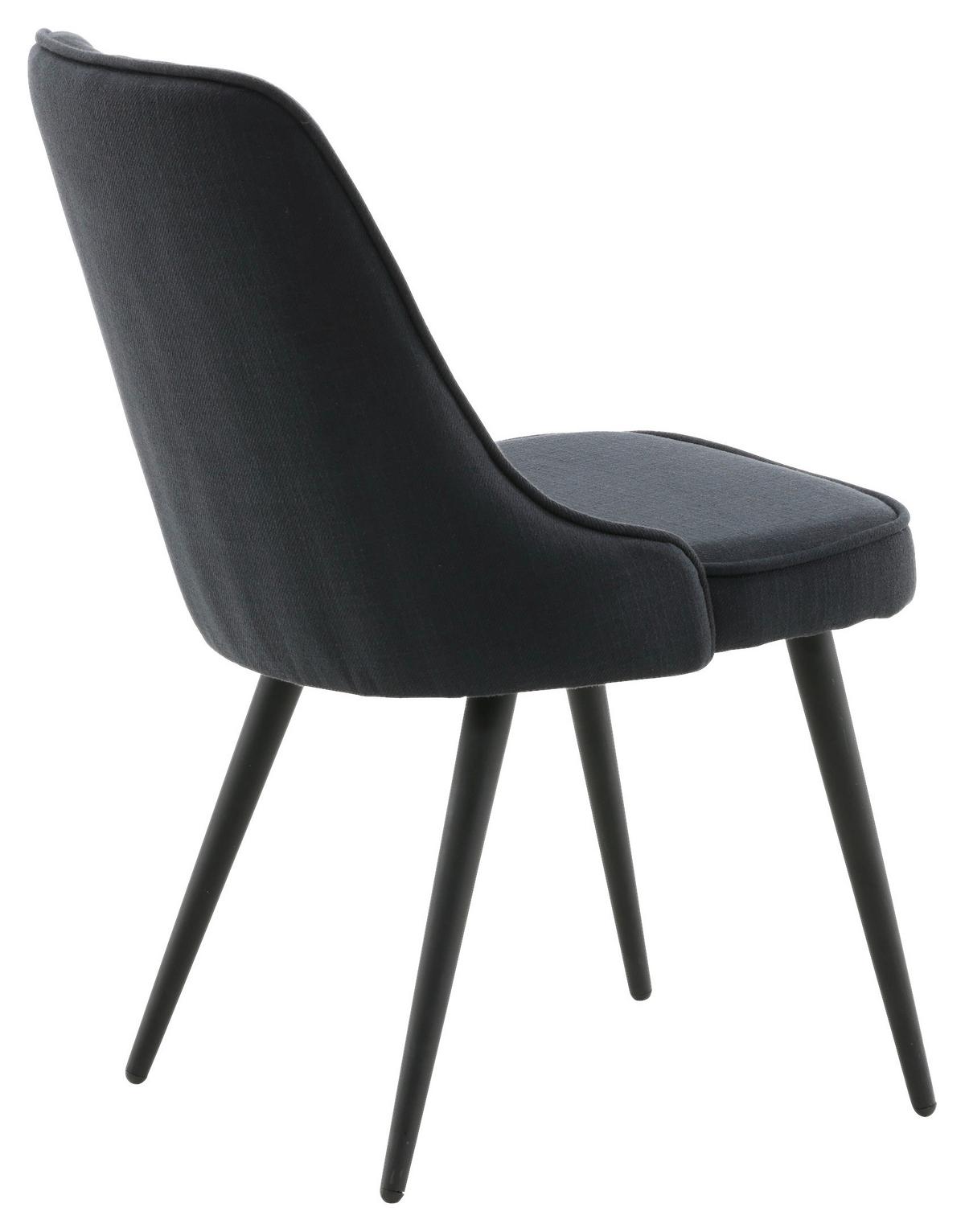 STUHL-SET VELVET DELUXE - Schwarz, Design, Kunststoff/Textil (50/88.5/66cm) - Livetastic