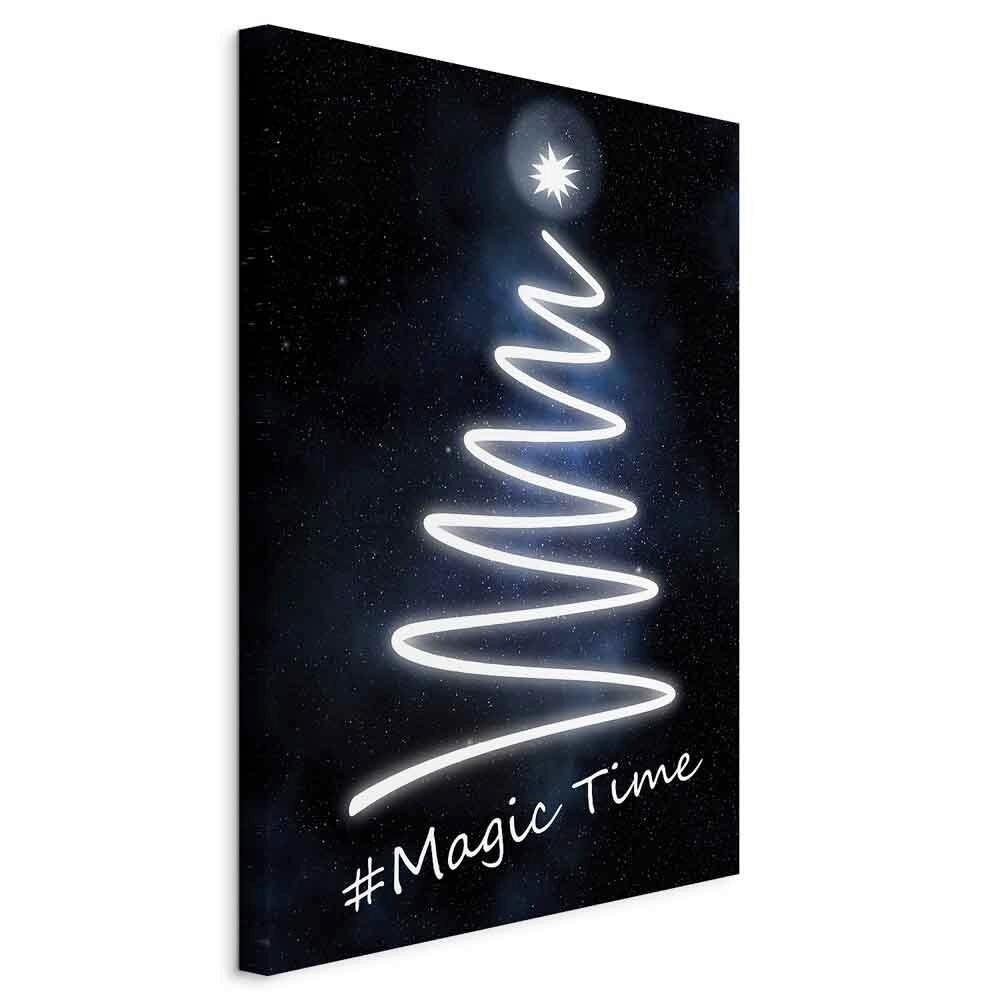 Slika Na Platnu Magic Time - svetlo modra/črna, Basics, tekstil/leseni material (40/60/1.2cm) - artgeist