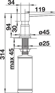 Spülmittelspender 525815 chrom/anthrazit - Chromfarben/Anthrazit, Metall (31,5cm) - Blanco