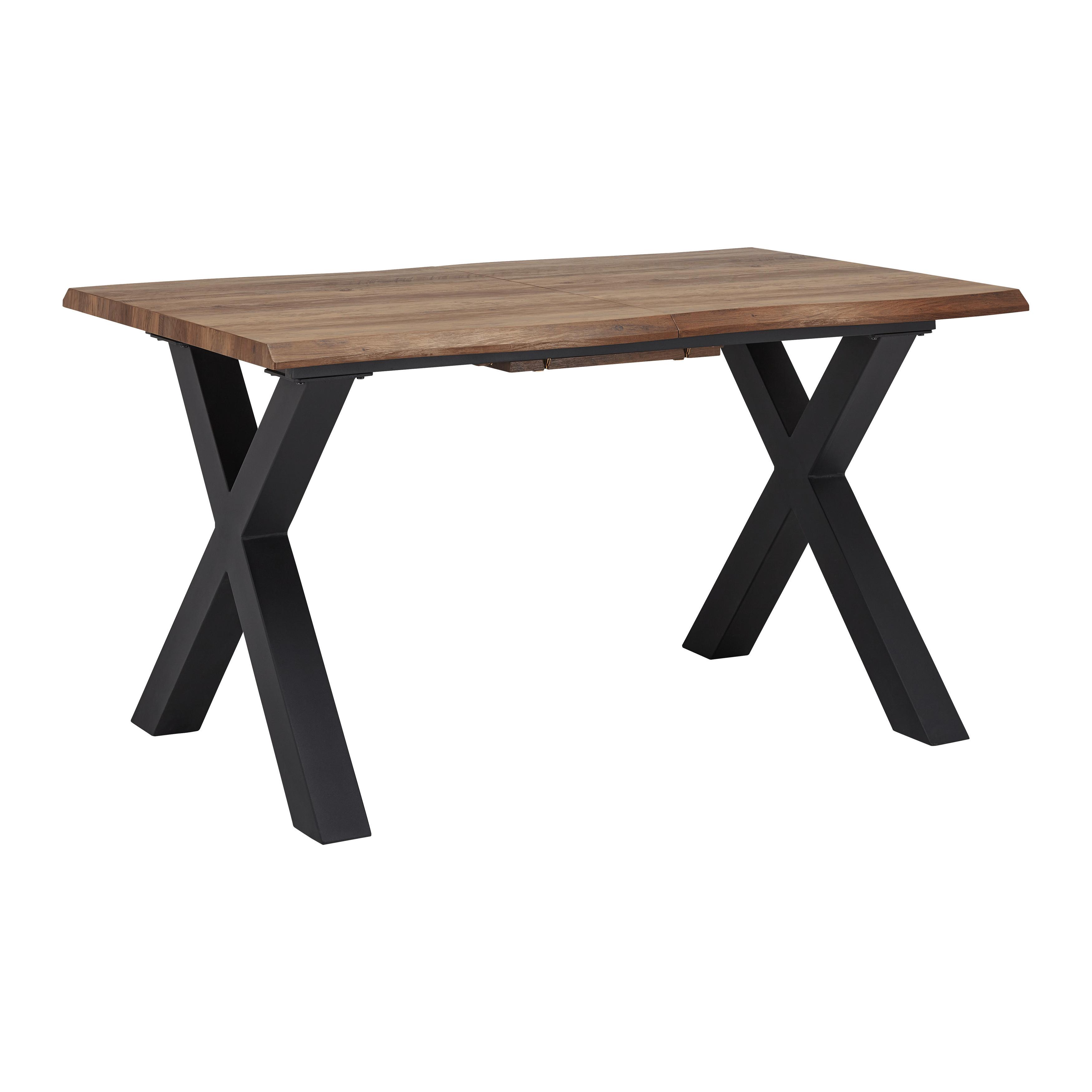 STÓŁ ROZSUWANY LIA - czarny/kolor orzecha włoskiego, Modern, materiał drewnopochodny/metal (140-180/90/76cm) - Bessagi Home