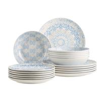 Tellerset 935625 Ornea Tellerset - Blau/Weiss, Basics, Keramik - Mäser