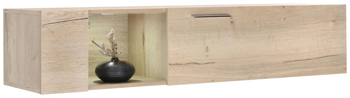 Viseči Element Malmö - barve hrasta/bela, Moderno, kovina/leseni material (144/35/38cm) - Premium Living