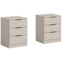 Nachtkästchen KOPENHAGEN 2 Stück Kaschmir - Kaschmir/Schwarz, MODERN, Holzwerkstoff/Kunststoff (45cm) - Livetastic