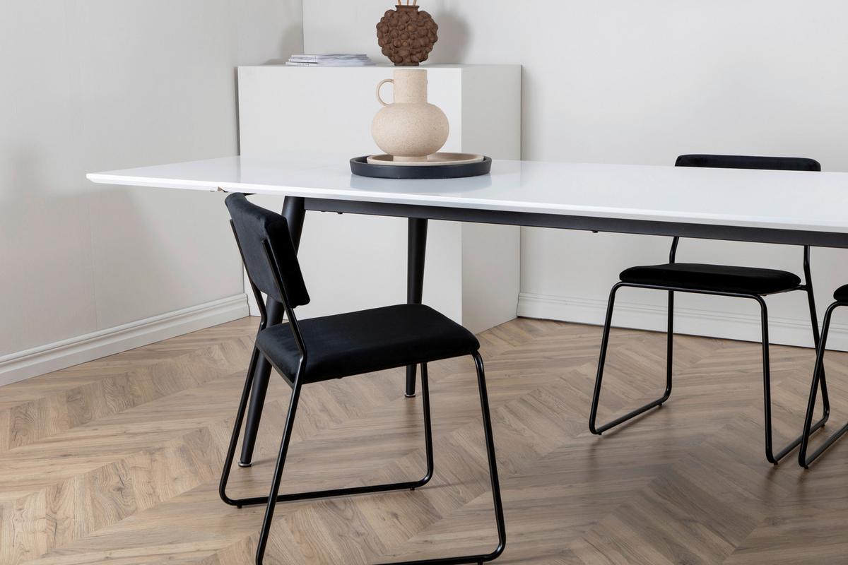 ESSTISCH JIMMY - Schwarz/Weiß, Design, Kunststoff/Metall (195/90/76cm) - Livetastic