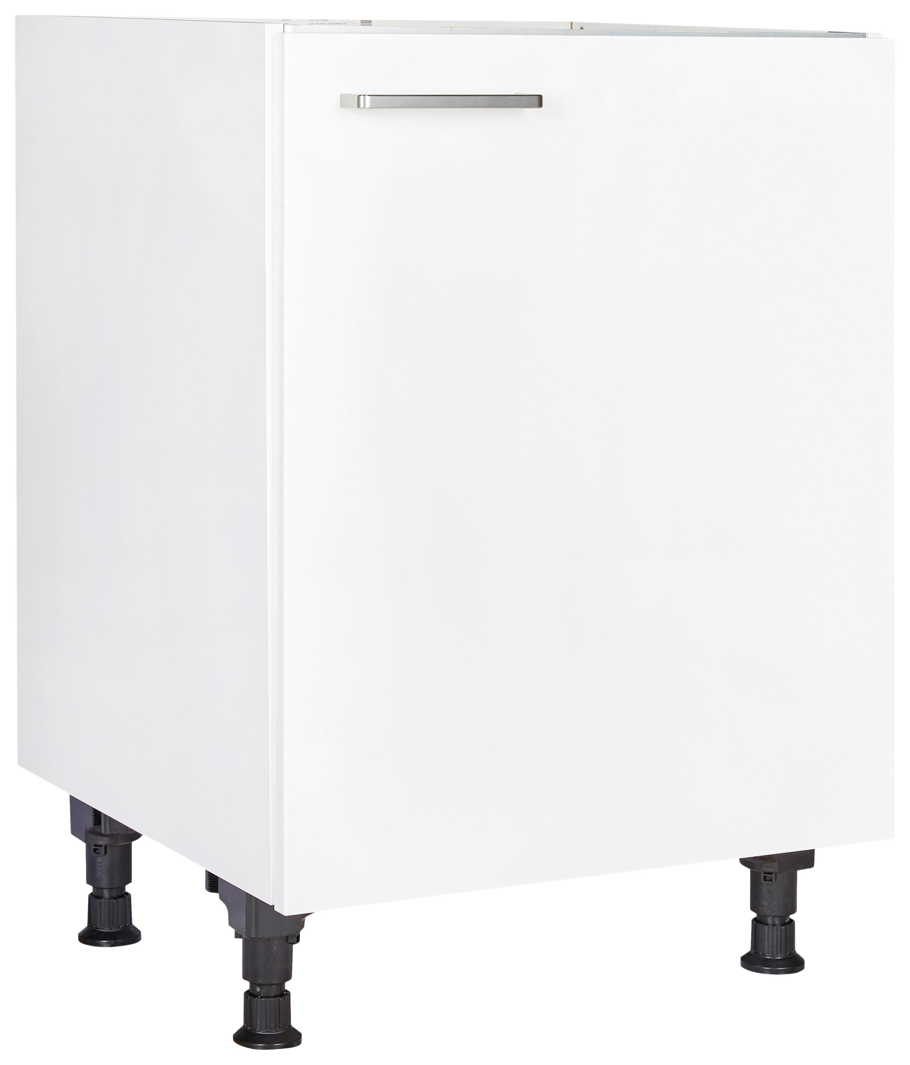 Spülenunterschrank Touch Weiß - Edelstahlfarben/Weiß, MODERN, Holzwerkstoff/Metall (60/87/56cm) - Nobilia