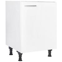 Spülenunterschrank Touch Weiß - Edelstahlfarben/Weiß, MODERN, Holzwerkstoff/Metall (60/87/56cm) - Nobilia