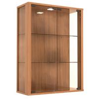 Viseča Vitrina Udina, Barva Oreha, Osvetlitev - barve oreha/prosojno, Trendi, steklo/leseni material (60/80/25cm) - MID.YOU