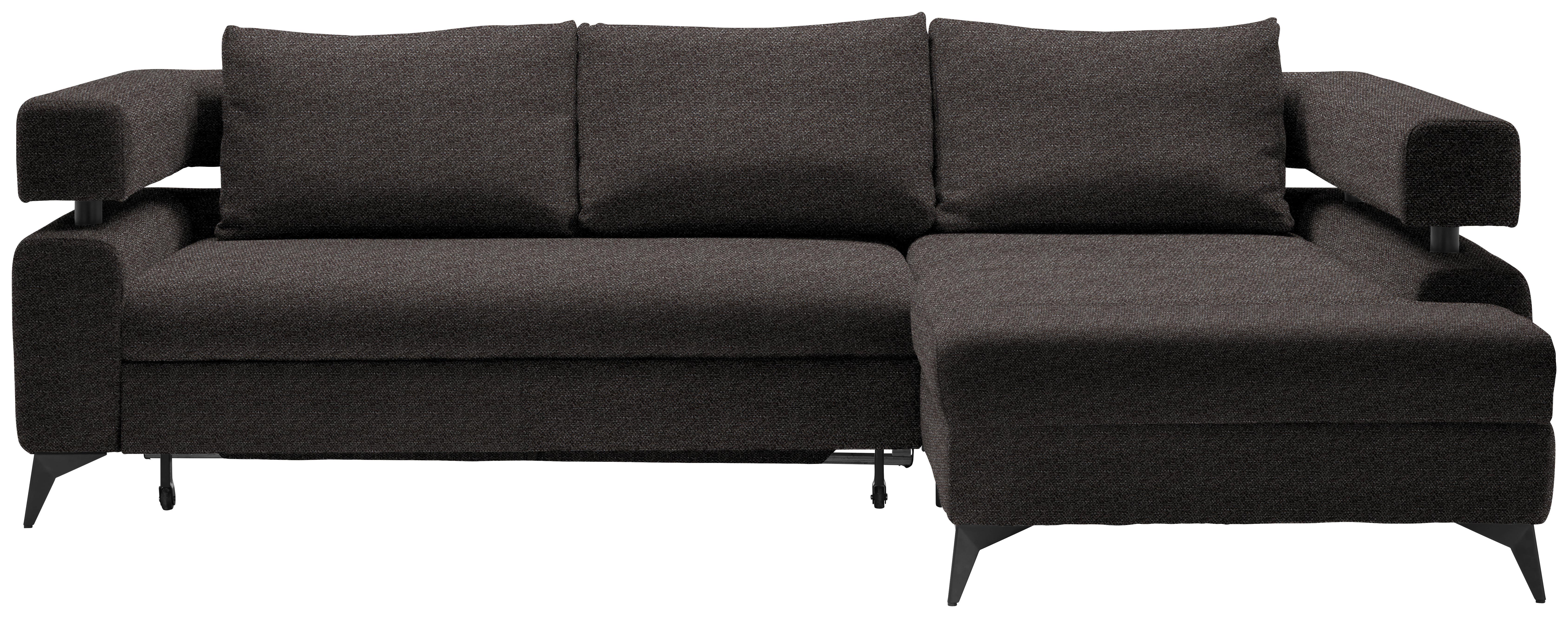 Kutna Garnitura Rosalie - tamno smeđa/crna, Konvencionalno, tekstil/metal (265/184cm) - Modern Living