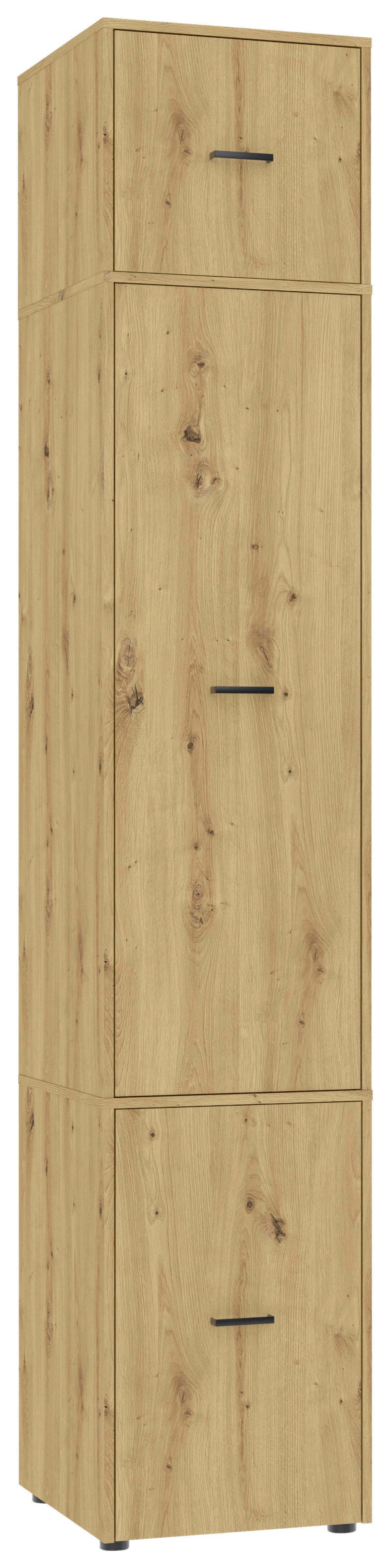Kleiderschrank Kivo Eiche Artisan - Schwarz/Eiche Artisan, Basics, Holzwerkstoff/Kunststoff (45/239,40/52,1cm) - Based