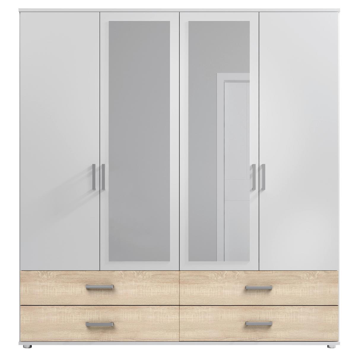 Șifonier IVAR - stejar Sonoma/alb, Modern, material pe bază de lemn (180/190cm) - MID.YOU