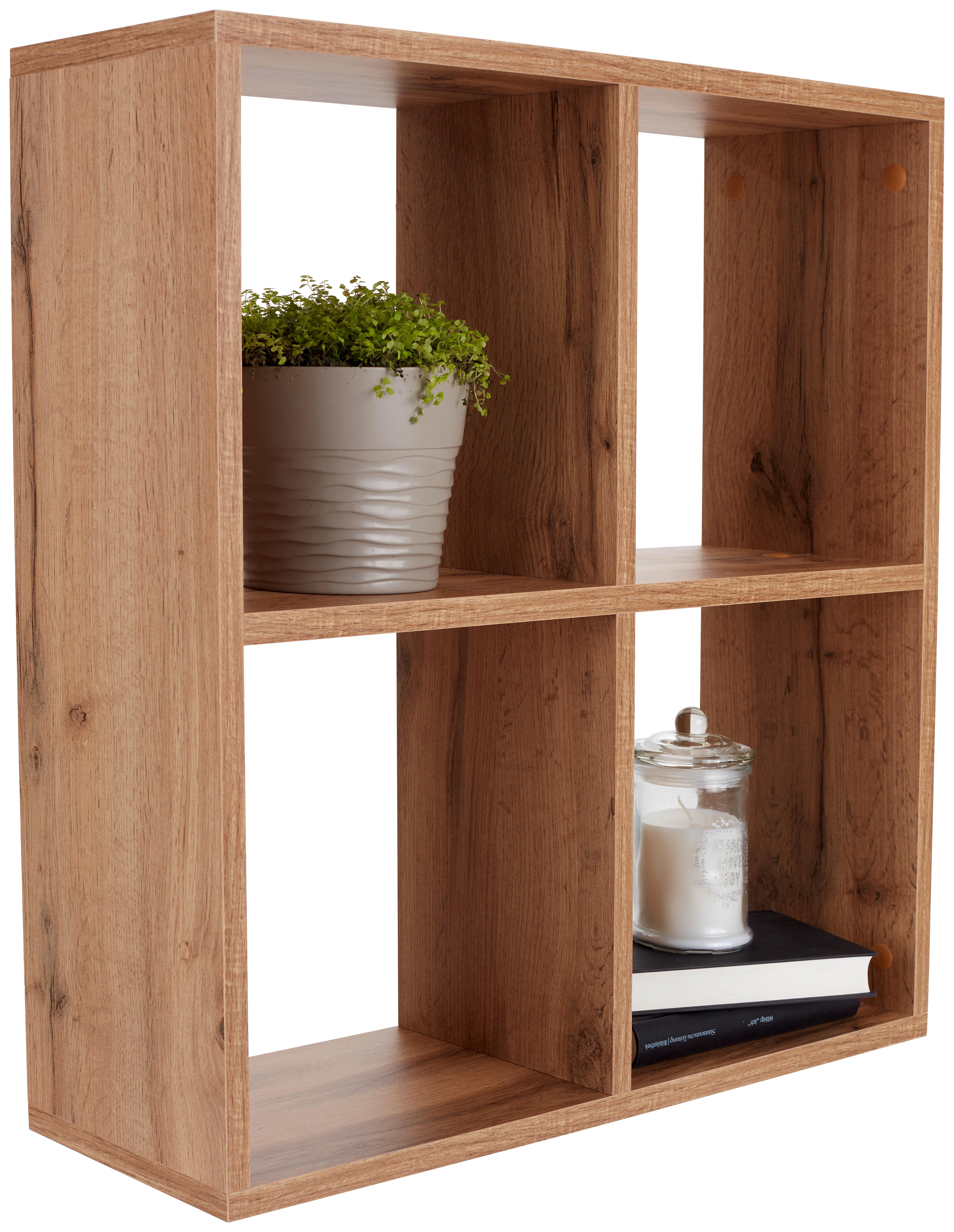 Zidna Polica Alex - hrast Wotan, Moderno, drvni materijal (60/60/18cm) - Best Price