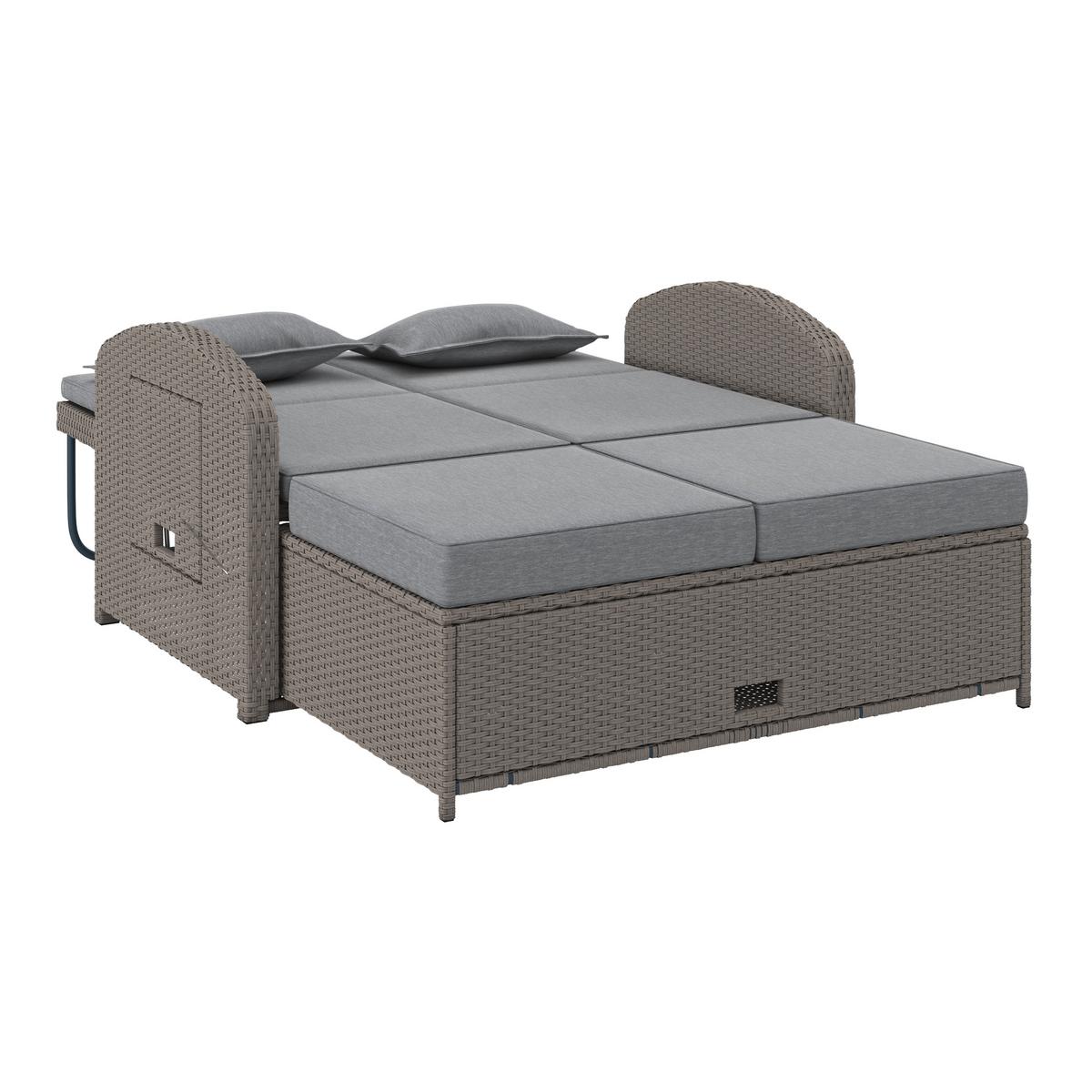 SOFA TARASOWA HAVANNA - szary, Modern, tworzywo sztuczne/metal (126/110/95/30,5/82/64cm) - Ambia Garden