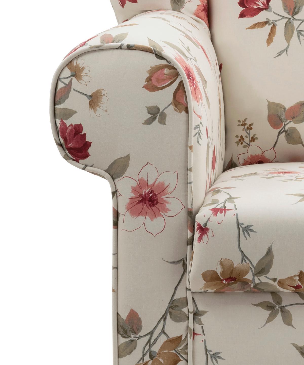 Relaxsessel Asino Beige/Rot Webstoff - Wengefarben/Beige, KONVENTIONELL, Holz/Textil (80/102/86cm) - Livetastic