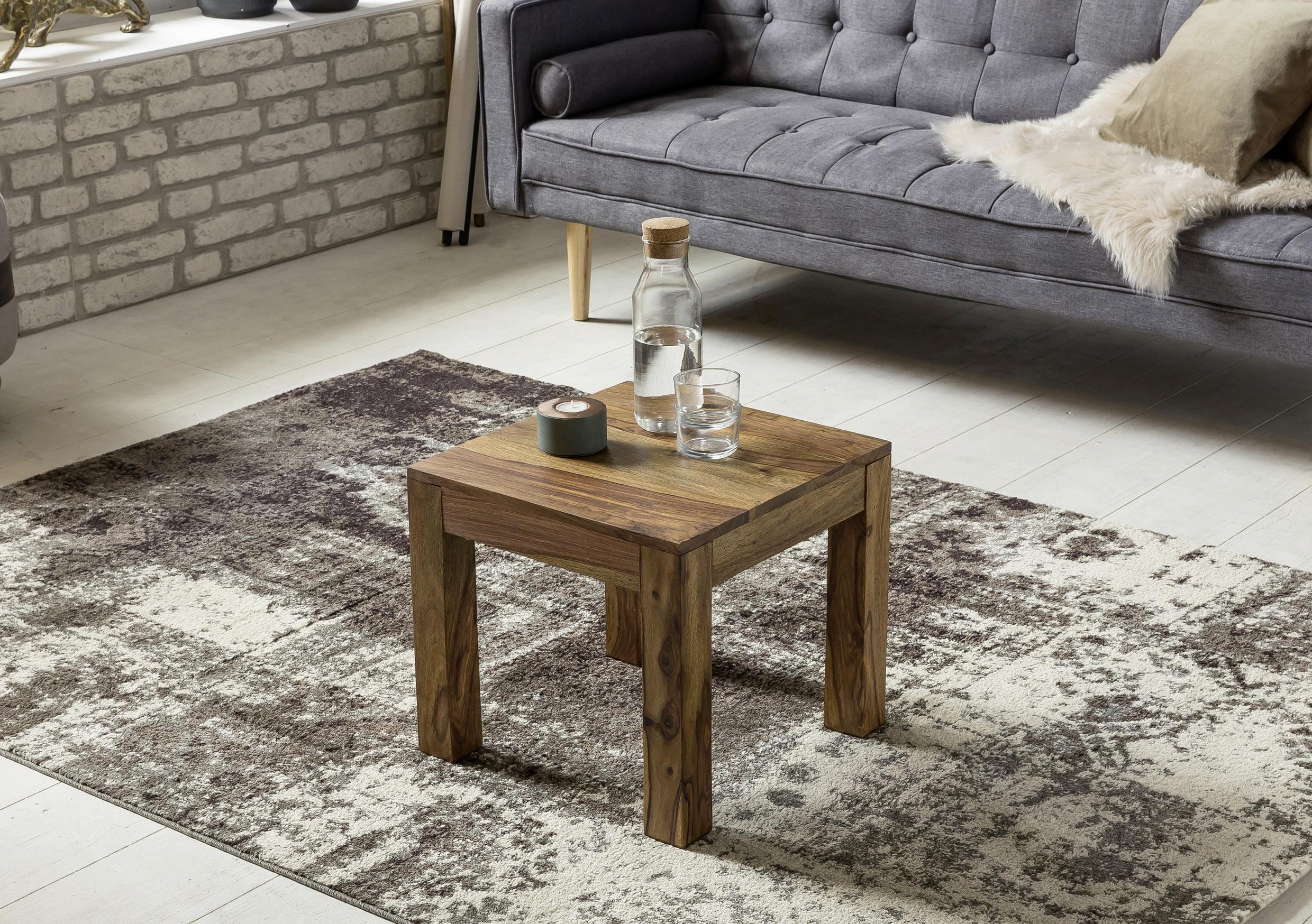 Beistelltisch "WL1.204" , ca. 45x45 cm, aus Sheesham - Sheeshamfarben, Design, Holz (45/45/40cm) - MID.YOU