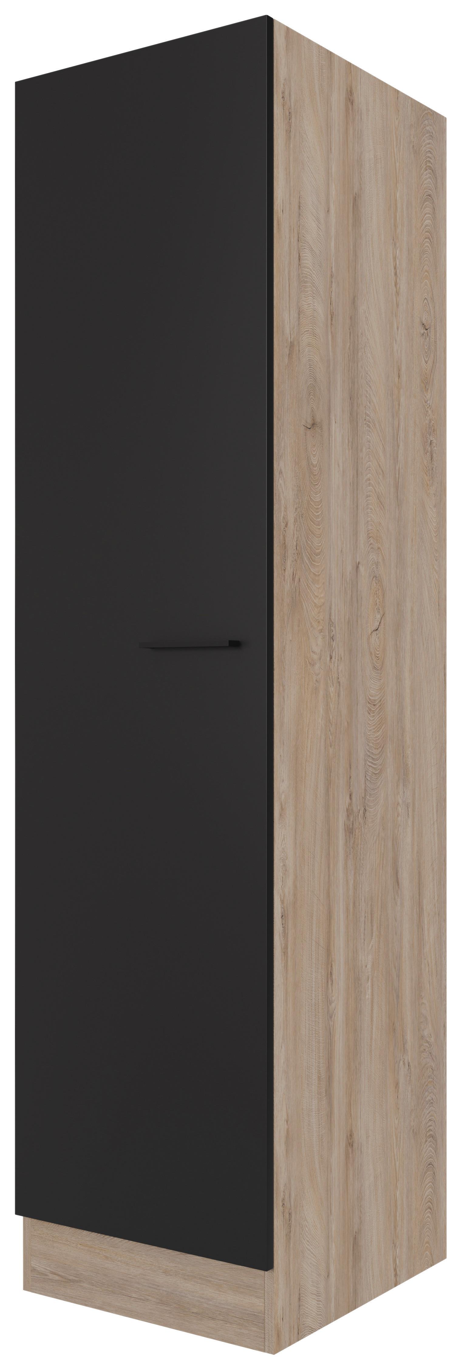 Omara Za Posodo Capri, Črna, Hrast - črna/barve hrasta, Konvencionalno, kovina/leseni material (50/200/57cm) - FlexWell