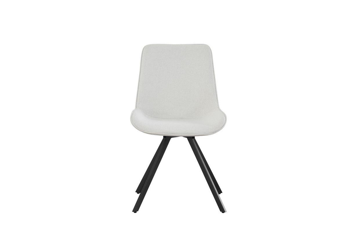 STUHL-SET EMILIA - Creme/Schwarz, Modern, Textil/Metall (52/85/61cm) - MID.YOU