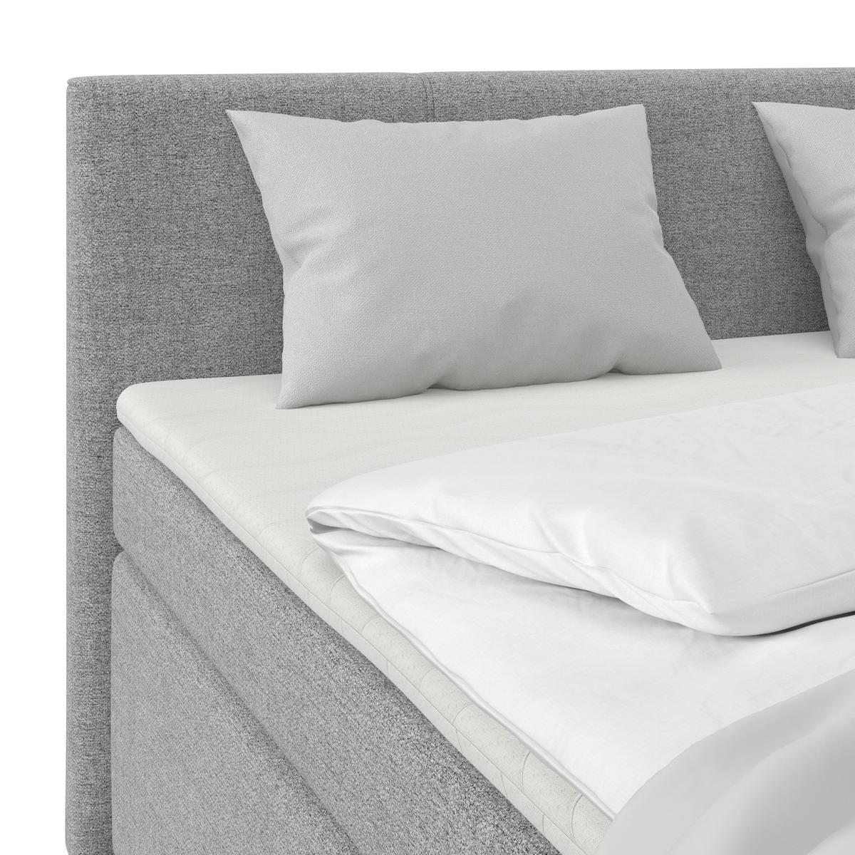 Boxspring Krevet Mira - siva/srebrne boje, Konvencionalno, drvo/tekstil (180/200cm) - Best Price