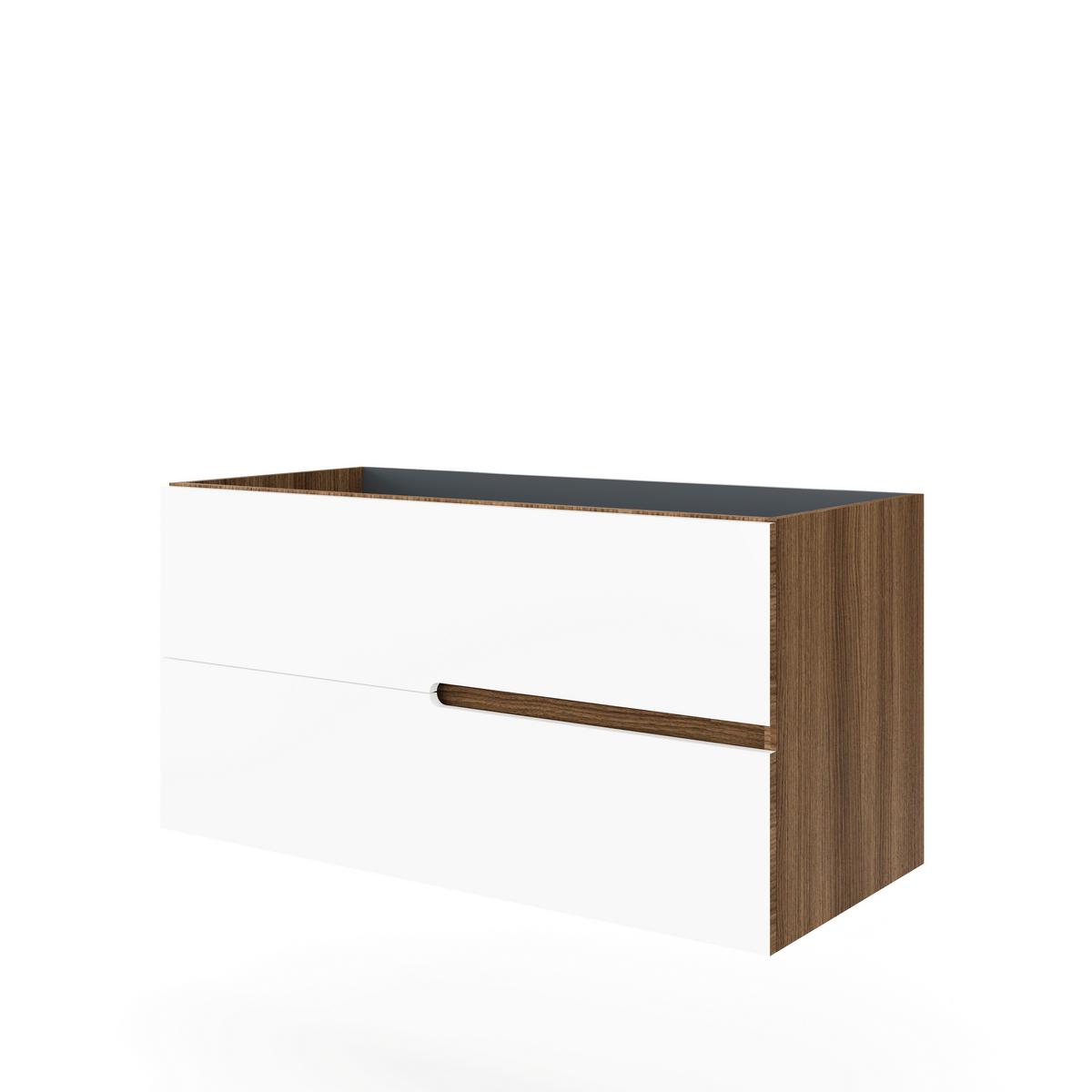 MASCĂ PENTRU LAVOAR EVA - nucă/alb lucios intens, Modern, material pe bază de lemn (100/51/46cm)