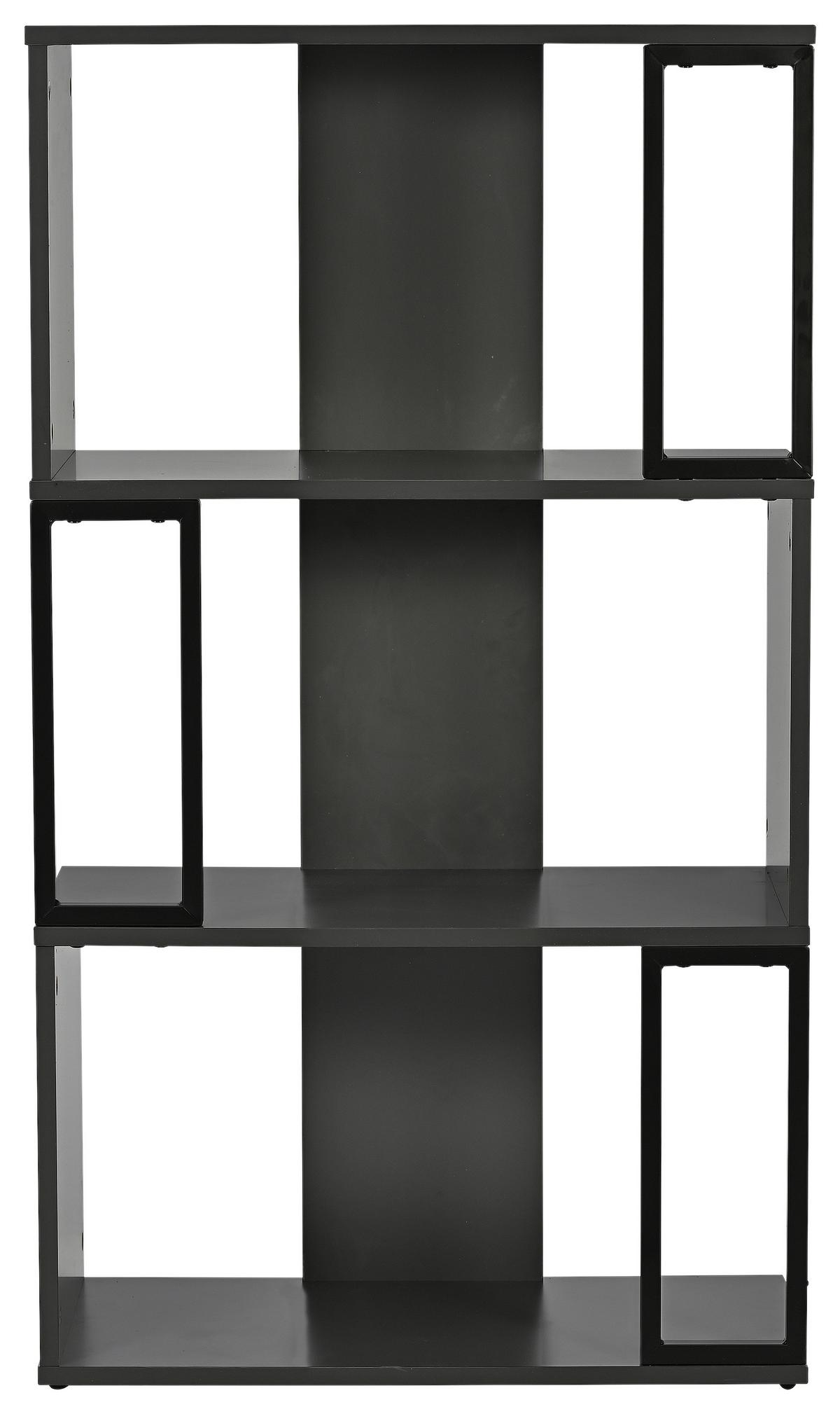 Regal Marbella Grau - Schwarz, MODERN, Holzwerkstoff/Metall (60/106/30cm) - Mömax