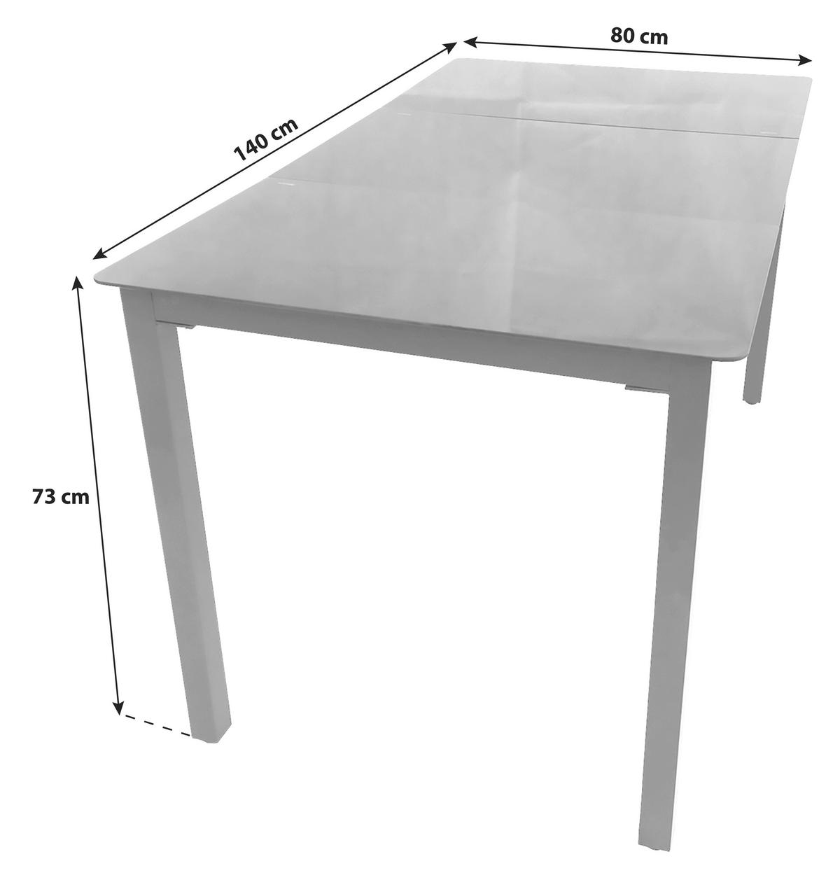 Vrtna Miza Rina, 140x80cm - črna, Basics, kovina/steklo (140/80/73cm) - Gardenson
