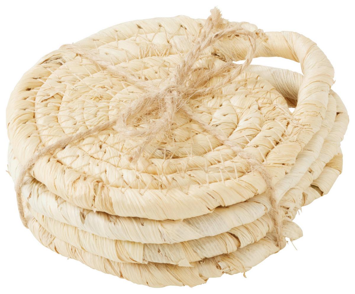 Untersetzerset Nora in Naturfarben, 4-teilig - Hellbraun, MODERN, Naturmaterialien (10/4cm)