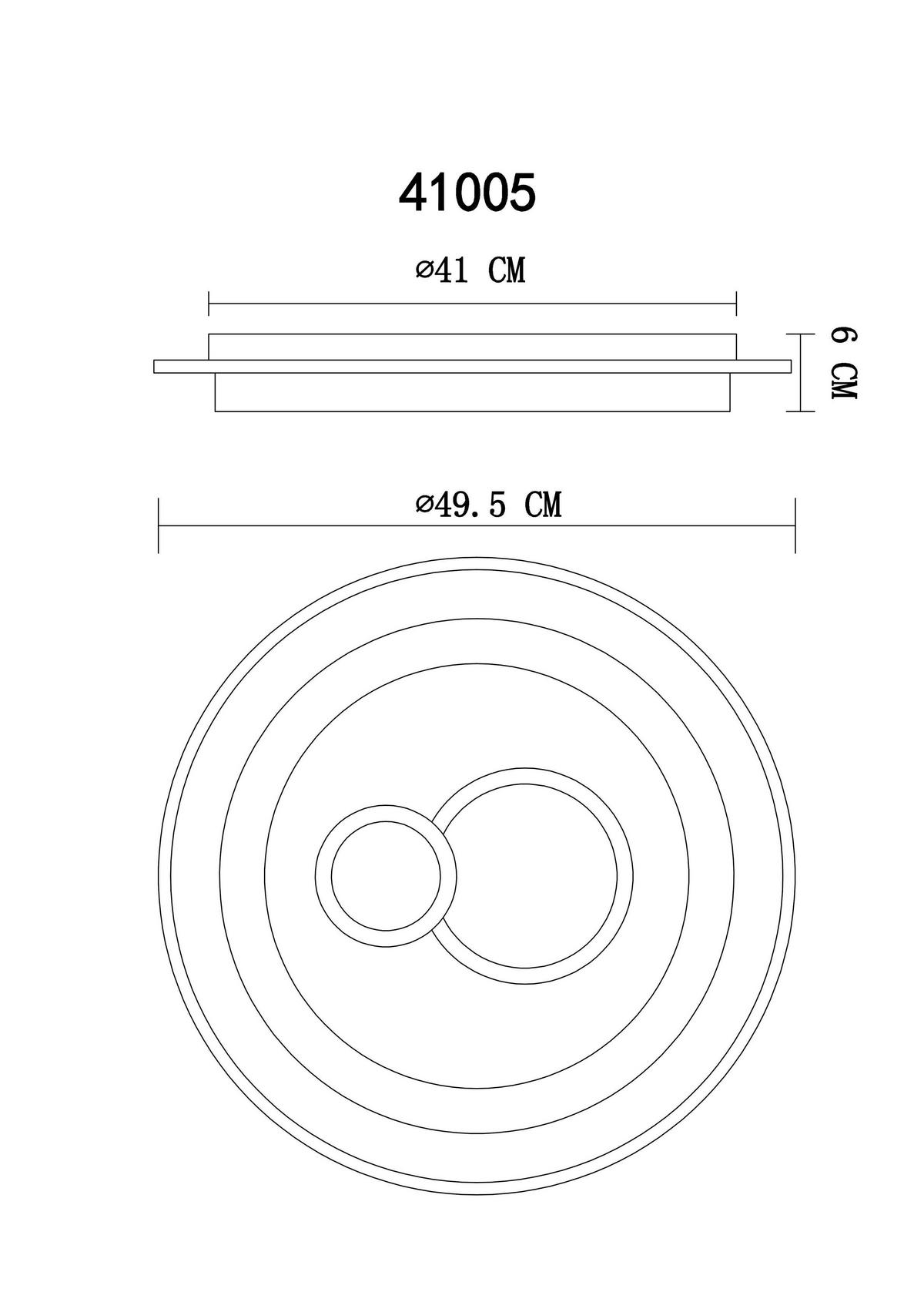 LED-DECKENLEUCHTE 41005  KRISWALL - Klar/Weiss, Basics, Kunststoff/Metall (49,5/6cm) - Globo