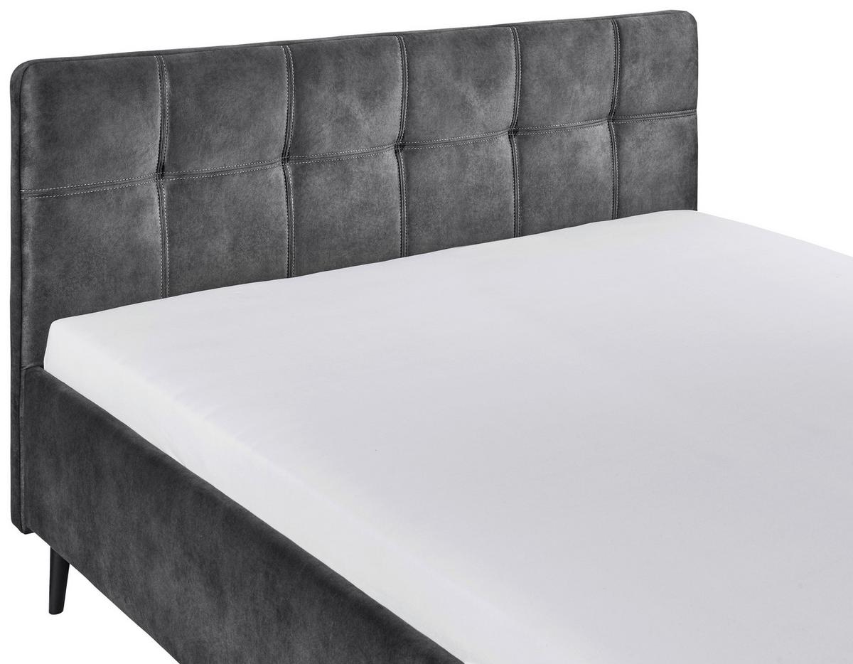 Polsterbett in Anthrazit ca. 280x200 cm 'Mario C' - Anthrazit/Schwarz, Basics, Holz/Holzwerkstoff (180/200cm) - MID.YOU