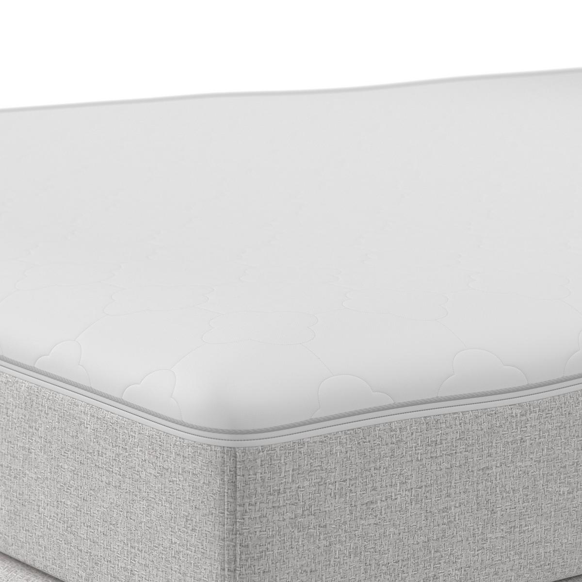 Pat boxspring Marco Gri deschis, cca. 140x200 cm - gri deschis, Modern, lemn/textil (140/200cm) - Bessagi Home