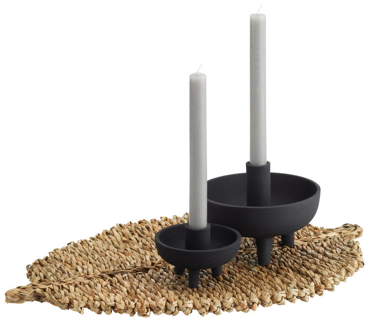 Gyertyatartó Manu - fekete, Modern, fém (10/8cm)