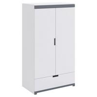 Otroška Garderobna Omara Tomi, Bela, Siva - siva/bela, Moderno, leseni material (100/182/57cm) - MID.YOU