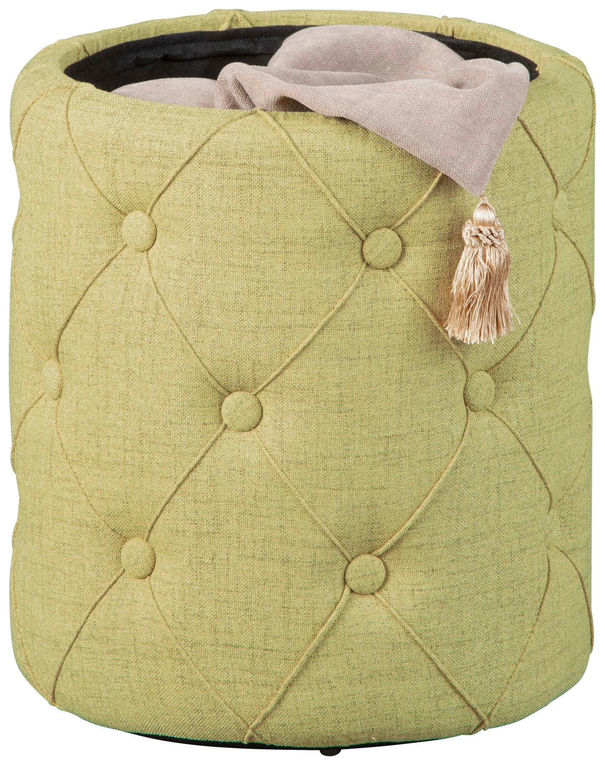 Hocker Yapaka Grün - Grün, KONVENTIONELL, Holzwerkstoff/Kunststoff (34/40/34cm) - MID.YOU