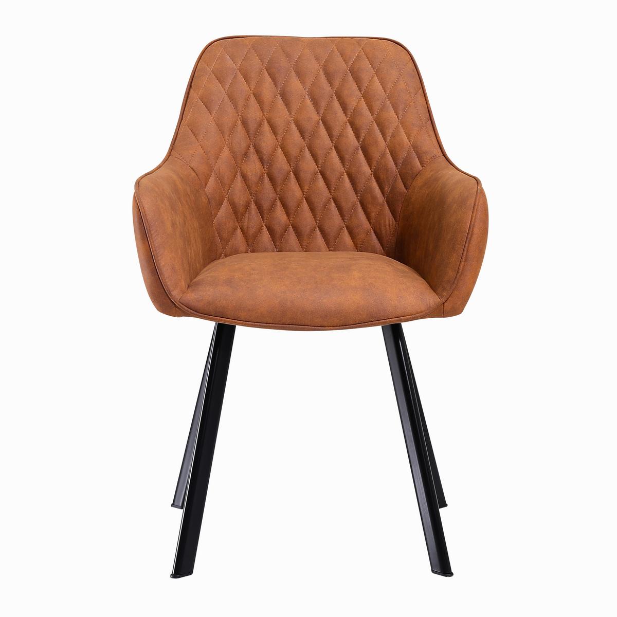 Set Naslanjačev Mira, Rjava, 2-Delni - črna/rjava, Moderno, kovina/tekstil (56,5/83/63cm) - Livetastic