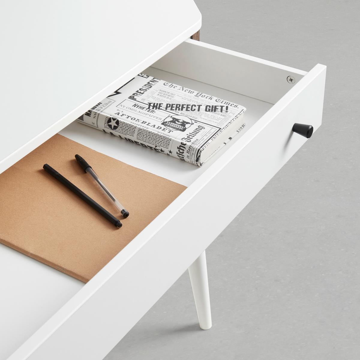 Schreibtisch Capri in Weiß/Eichefarben - Eichefarben/Schwarz, MODERN, Holz/Holzwerkstoff (120/76/50cm) - Mömax