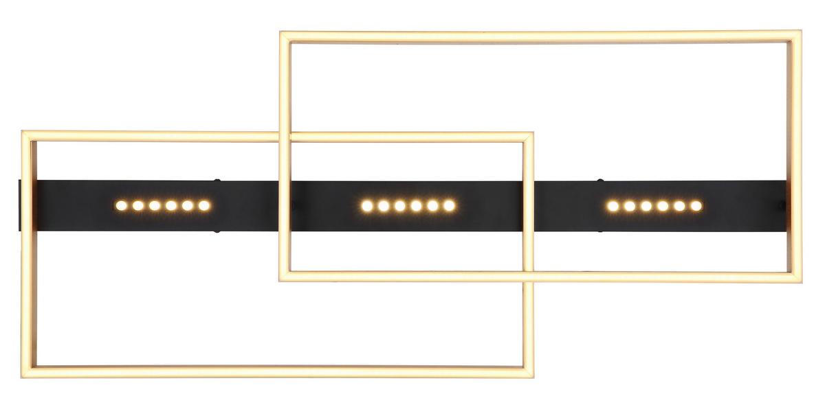 Stropna Led-svetilka Luffy, S Sijalko - zlate barve/črna, Design, kovina/umetna masa (90/39,8/10,2cm)