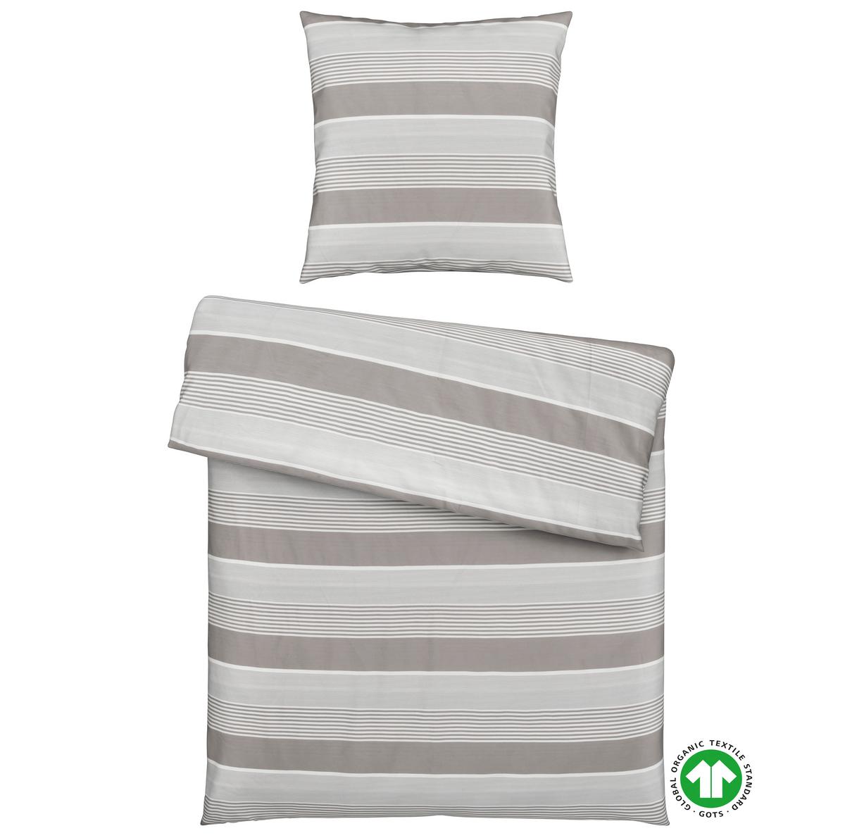 Bettwäsche Bio-Lisa in Grau ca. 140x200cm - Grau, MODERN, Textil (140/200cm) - ecoTree