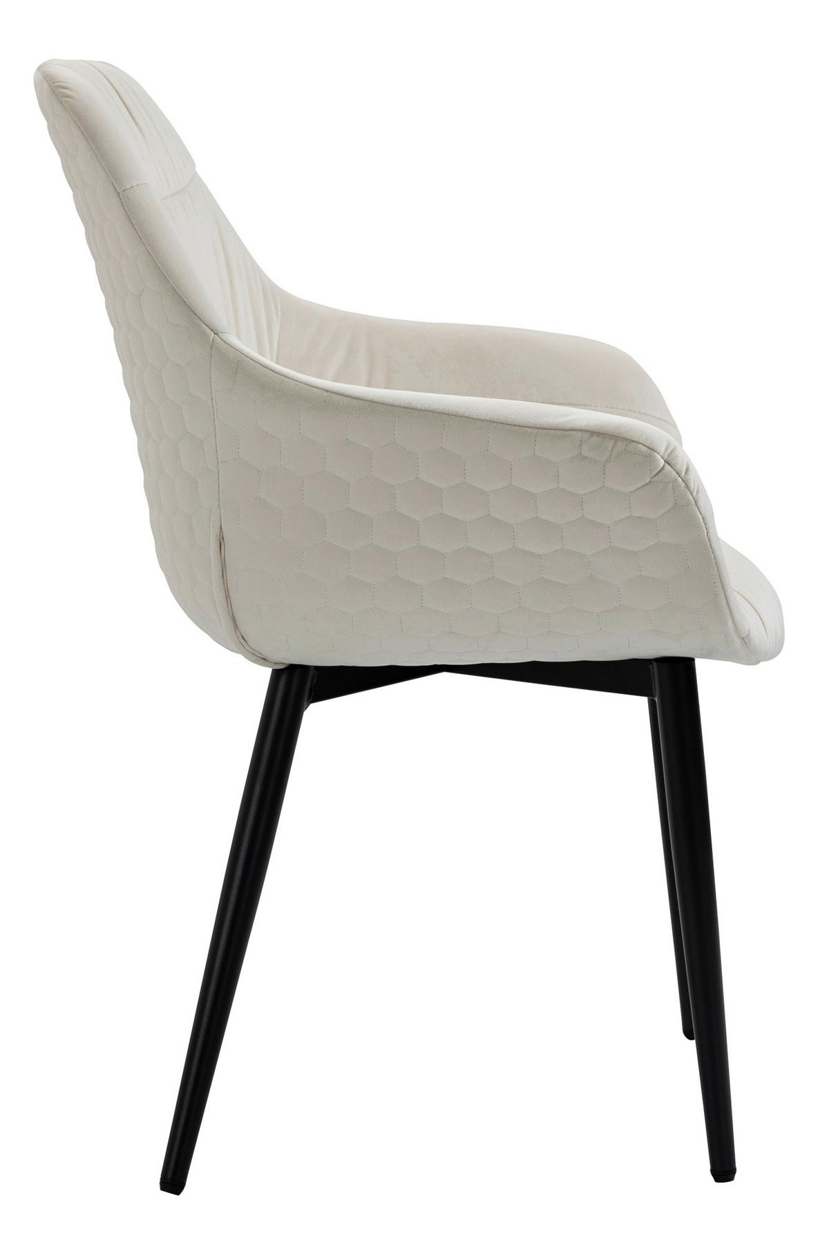 Naslanjač Samt, Krem Barva - črna/krem barve, Moderno, kovina/tekstil (63/81,5/61cm) - Livetastic