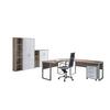 Büro Office Edition Set 4 Sonoma Eiche/Weiß - Weiß Hochglanz/Sonoma Eiche, MODERN, Holzwerkstoff - MID.YOU