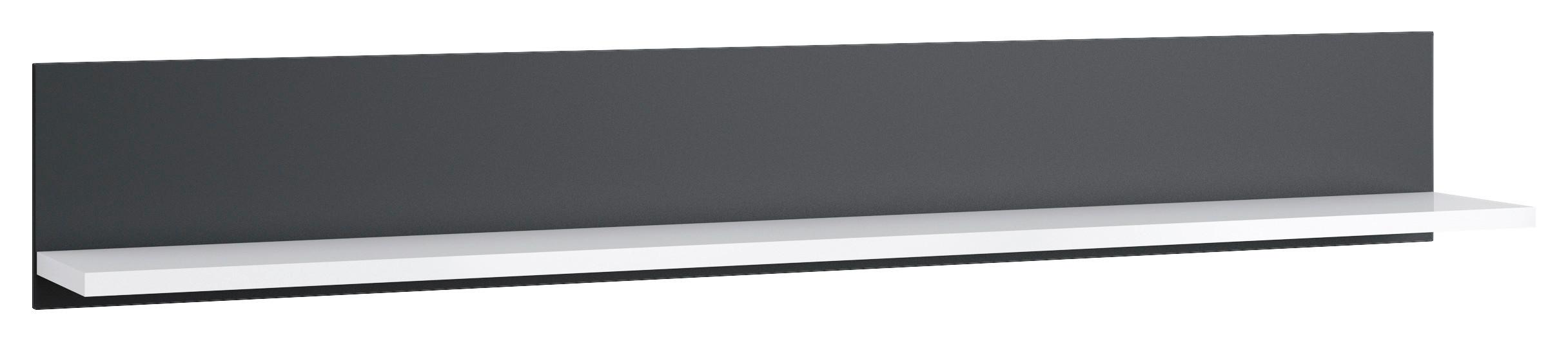 Poliță de perete CAMPANIA - alb/antracit, Trend, material pe bază de lemn (160/24/21,6cm) - Modern Living